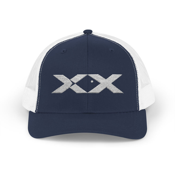 XX White Embroidered Trucker Hat