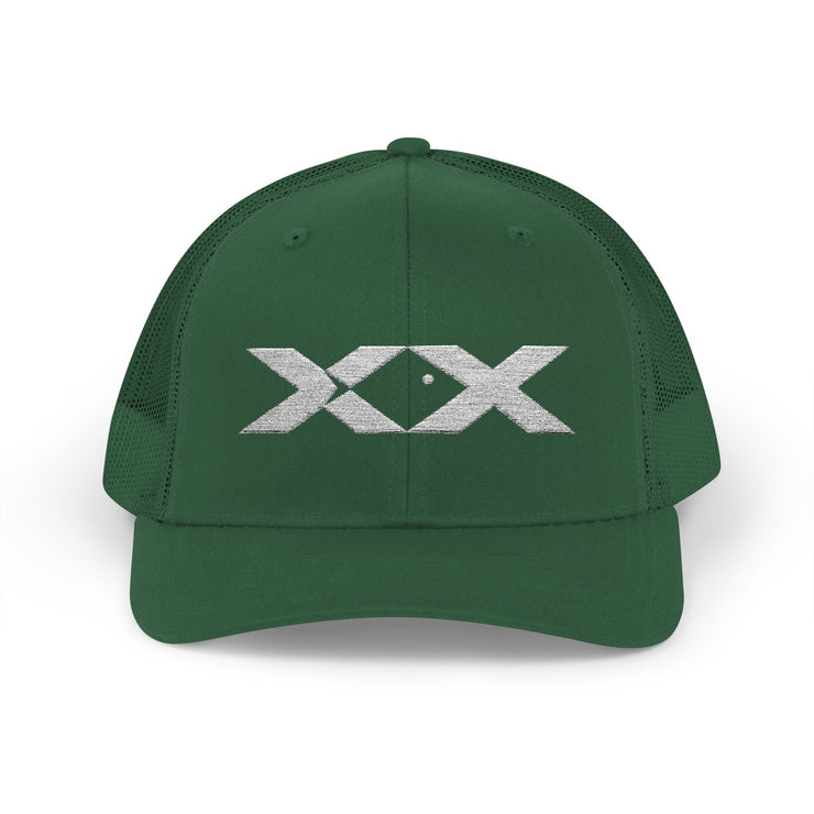 XX White Embroidered Trucker Hat