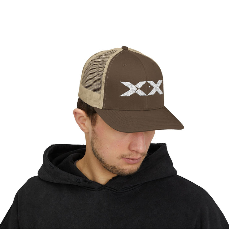 XX White Embroidered Trucker Hat