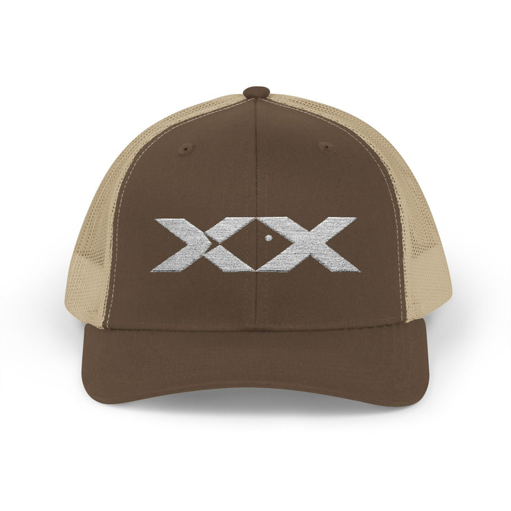 XX White Embroidered Trucker Hat