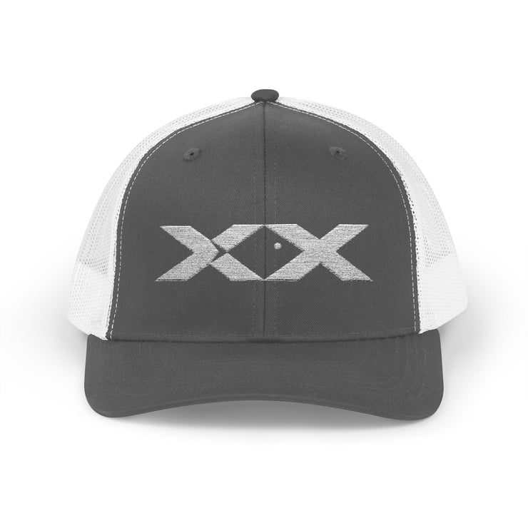 XX White Embroidered Trucker Hat