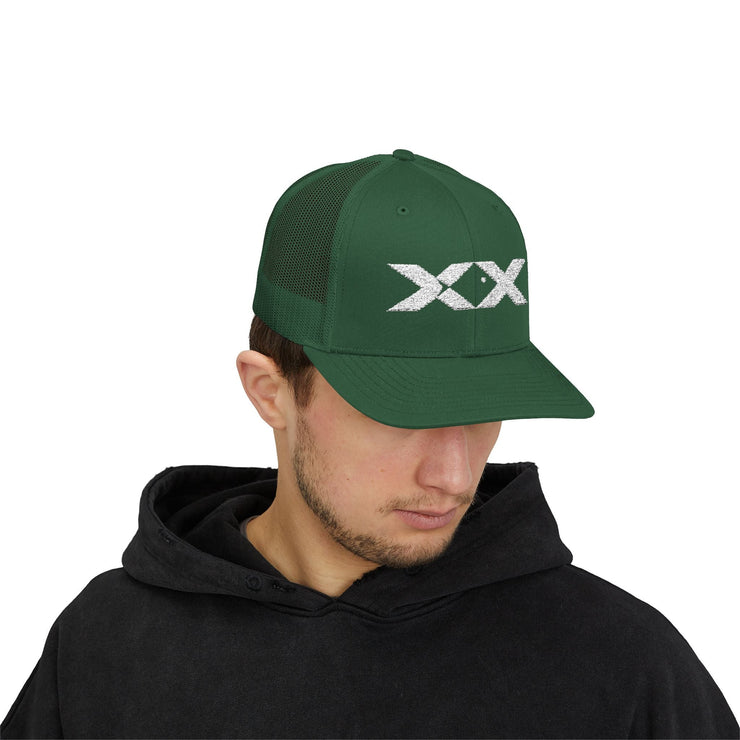XX White Embroidered Trucker Hat