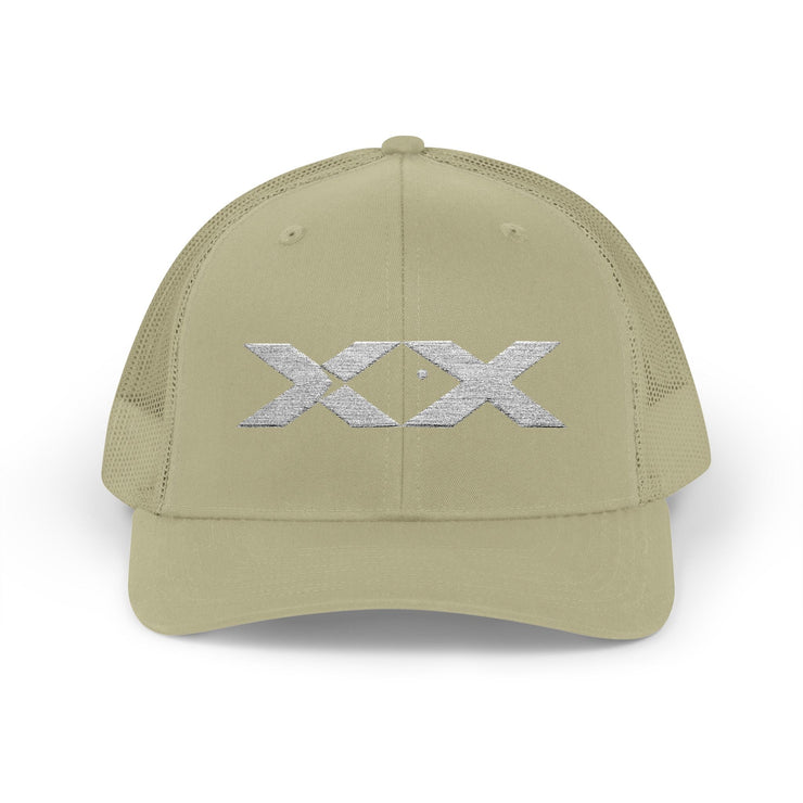 XX White Embroidered Trucker Hat