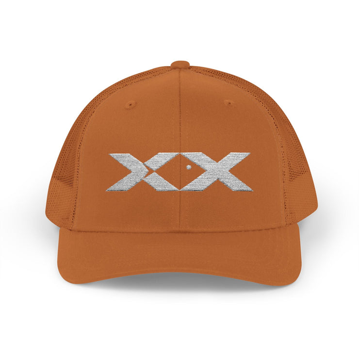 XX White Embroidered Trucker Hat