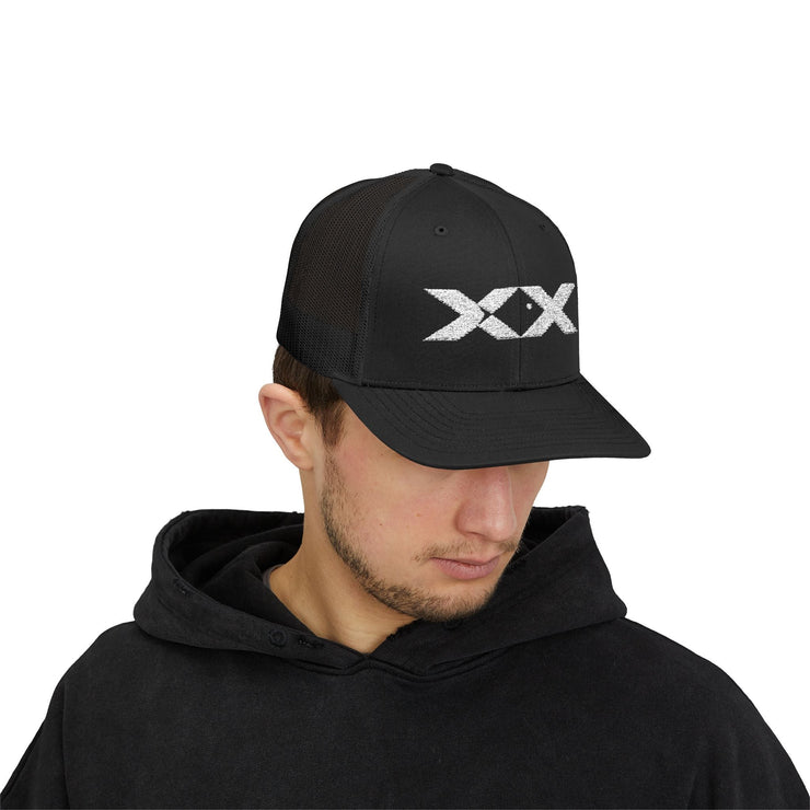 XX White Embroidered Trucker Hat