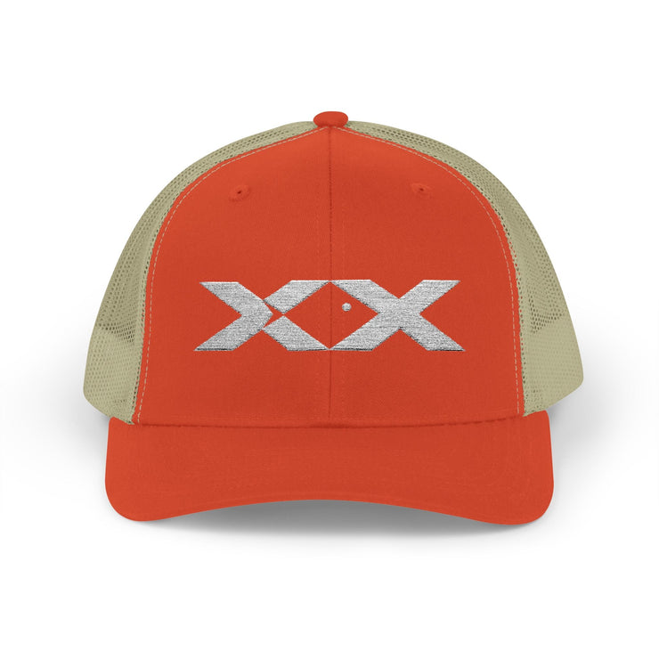 XX White Embroidered Trucker Hat