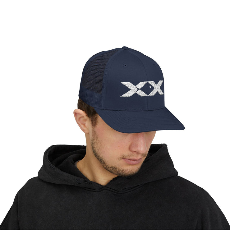 XX White Embroidered Trucker Hat