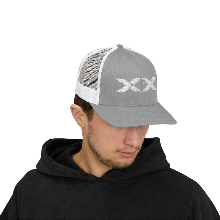 XX White Embroidered Trucker Hat