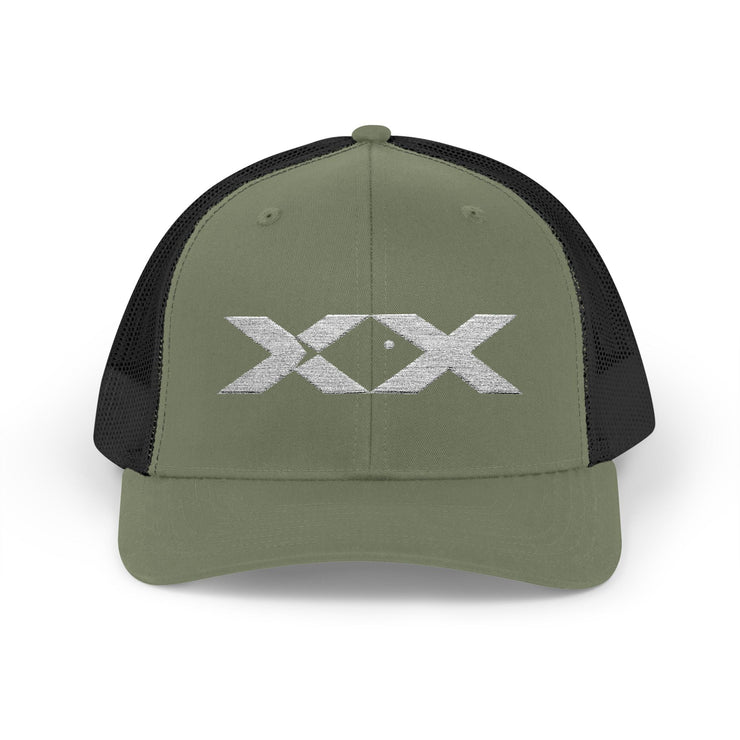 XX White Embroidered Trucker Hat