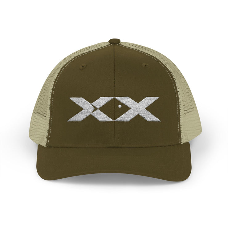 XX White Embroidered Trucker Hat